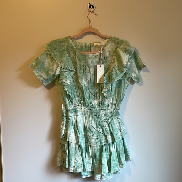 NWT LoveShackFancy Natasha Dress in Jade Mist Hand Dye size P - Picture 6 of 6